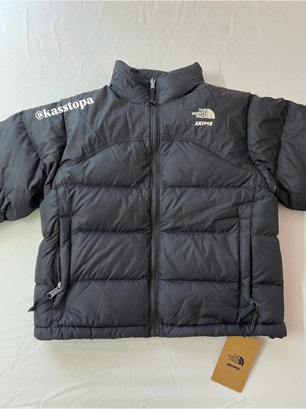 SKIMS x TNF The North Face Puffer 2000 Nuptse Jacket Coat Onyx Black - Picture 2 of 6
